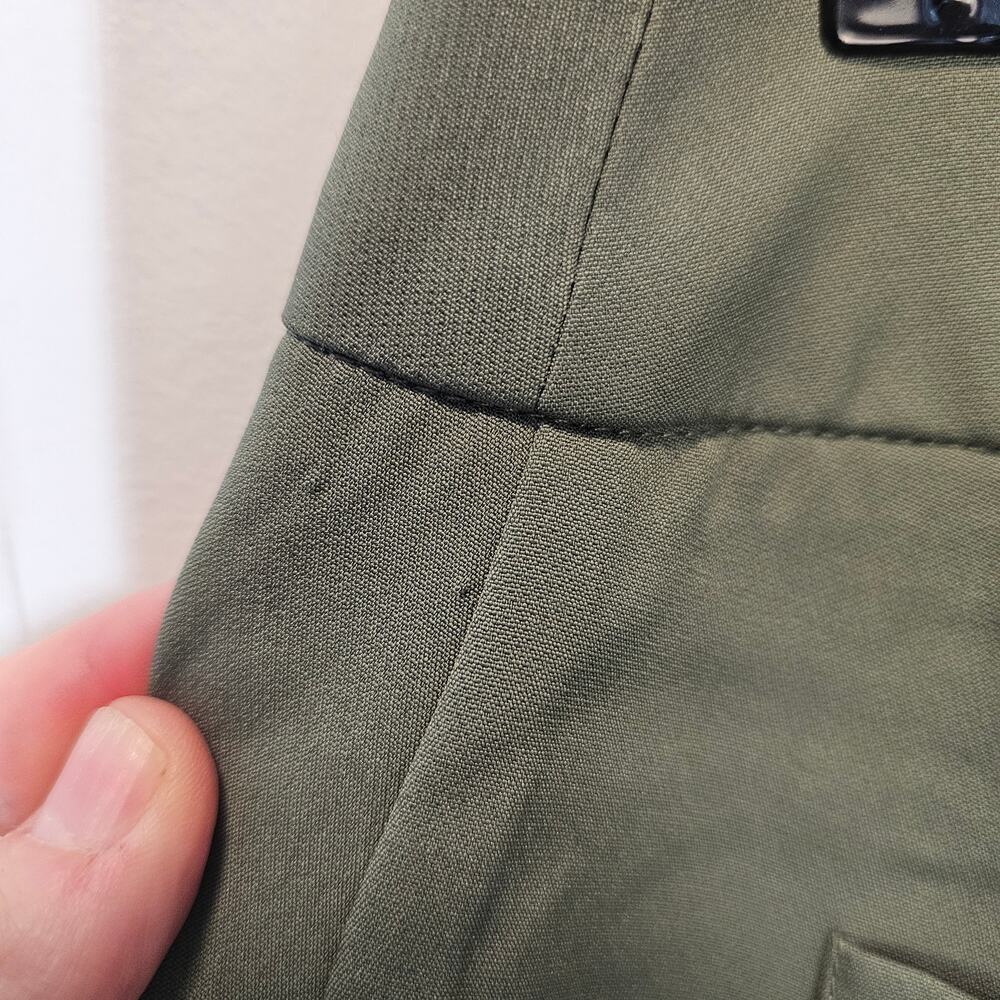 Nanette Lepore Prairie Sage Green Wide‎ Leg Cropped Pants Inseam 25" Size Medium - Picture 9 of 10